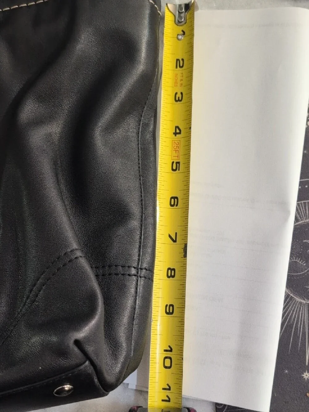 Coach Black Leather Duffel Bag with Contrast Stitching